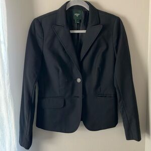 J. Crew Black Tailored Blazer with Notched Lapels